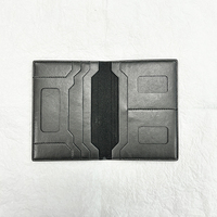 Porte-documents en cuir PU personnalisé avec bouton décoratif, couverture imperméable pour permis de conduire, carte de crédit