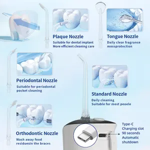 SIILLK Newly Electric Oral Irrigator IPX7 Waterproof 4 Working Modes Can Be Use Home Travel For Teeth Cleaning