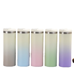 Gradient Color 304 Stainless Steel Insulated Tumbler Straight Cup Travel Portable With Lid - Product Image 5