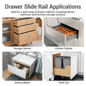 Rail télescopique à fermeture douce YENUO 45 mm - Acier laminé à froid à 3 plis <span class=keywords><strong>avec</strong></span> poignée 1D - Product Image 5