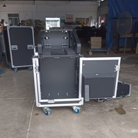 Flight case sur mesure pour table de mixage Wing Compact avec système de levage hydraulique, boîte de transport professionnelle pour console audio