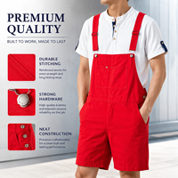 Salopette Courte à Bretelles Réglables Multi-Poches en Tissu Tissé Durable Uniforme de Travail d'Été pour le Personnel Broderie Personnalisée Logo Imprimé