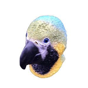 Party ] Vibrant Parrot Latex Mask - Funky & Realistic Animal Headgear For Halloween, Cosplay, Masquerade Parties & Pranks - Green, Blue & Orange Feathers With & Feet - Natural Latex Material - View #7