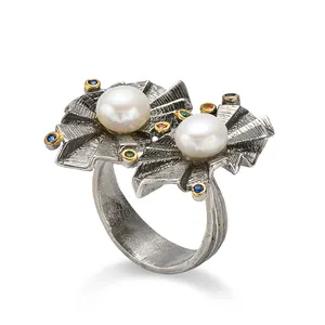 Neue hochwertige modische 925 Silber-Kristall-Schmuck Ehebänder vergoldet für Damen