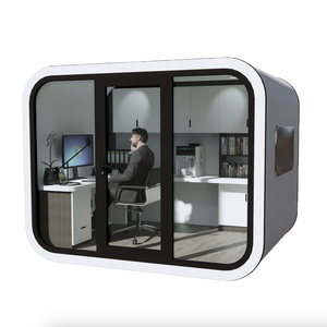 Conteneur modulaire préfabriqué de luxe moderne en acier, extensible, pour habitation compacte, bureau 6 places, cabine, école, salon - Product Image 3