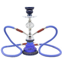 Chicha arabe en métal, petite taille, finition givrée, design double-barillet, moderne, neuve, en stock direct usine