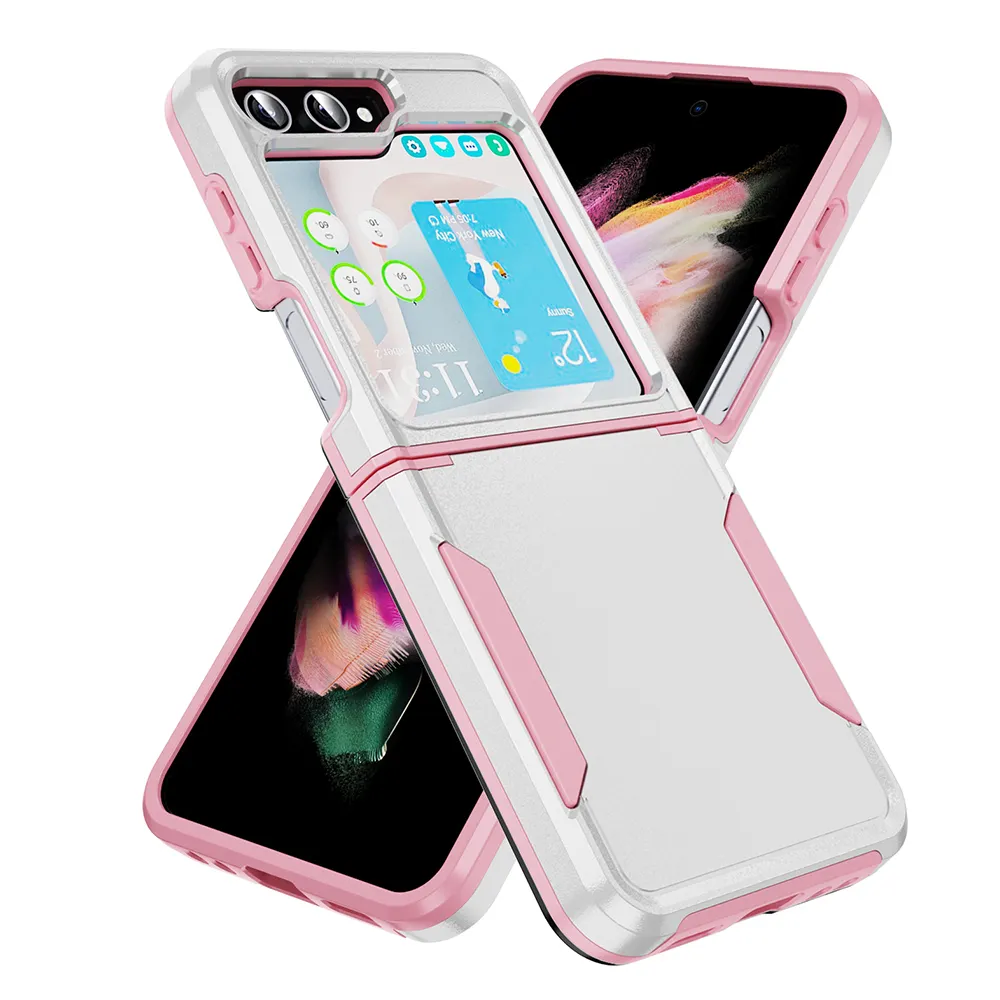 Double Layers Hard PC+ TPU Phone Cover for Samsung Shockproof Folding Phone Case for Samsung Galaxy Z Flip 5 4 3