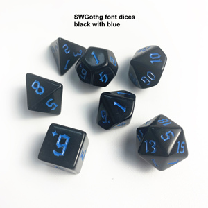 RTS New Font Black <strong>Dices</strong> DND Polyhedral Colored Multi <strong>Colors</strong> Custom 7PCS Per <strong>Set</strong> Plastic <strong>Dices</strong> <strong>Set</strong> - Product Image 5