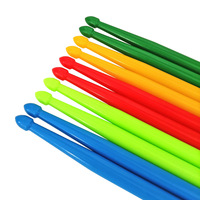Benutzerdefiniertes Logo Langlebiges Schlaginstrument-Zubehör 5A Kunststoff ABS Bunte Trommelstöcke Farbige Drumsticks