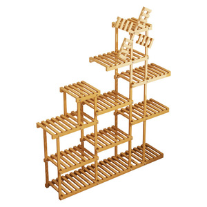 Soporte de Bambú para Plantas Suculentas, de Varios Niveles, 60x100 cm, Estante Modular para Flores de Interior, Unidad de Pie para Sala de Estar - Product Image 5