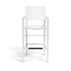 Chaises hautes Tabourets Meubles de patio d'extérieur Ensemble de comptoir Revêtement en poudre Tissu en maille Aluminium Tabourets de bar - Product Image 2