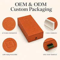 Boîte cadeau en papier orange avec tiroir, emballage personnalisé avec logo pour l'emballage de cadeaux