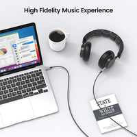 Câble audio stéréo TRS 3,5 mm tressé en nylon doré, 4 conducteurs, qualité Hi-Fi, en vrac