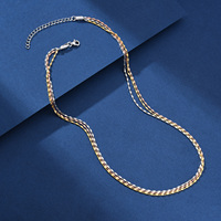 Collier de corde en argent sterling 925 importé d'Italie à prix d'usine placage tricolore lien romantique collier de mode hypoallergénique