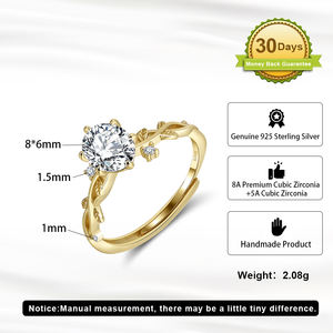 RINNTIN LZR47 Custom Classic Oval Cut 8A Cubic Zirconia Anillo Mujeres Promesa Compromiso Boda 925 Anillo de joyería de plata esterlina - Product Image 5