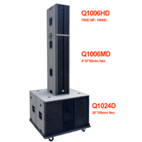 Sistema de Sonido PA Boutum Q1006, Altavoz de Columna Profesional de 4x10 Pulgadas, Subwoofer Activo de 24 Pulgadas