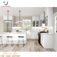 Meilleur shaker blanc américain complet simple grand ensemble d'armoires de cuisine modulaires en bois massif de luxe armoire à vendre