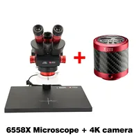 YCS 6558X Ultra HD Trinocular Microscope With 4K CameraLarge Base 6.5-58 Zoom for Mobile Phone PCB Welding Microscope Tools Set