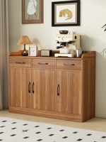 Buffet moderne minimaliste de luxe en bois massif avec poignées métalliques, meuble de rangement polyvalent pour cuisine et salon, idéal pour les petits espaces