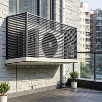 Cache extérieur pour unité de climatisation en alliage d'aluminium à lames orientables - Protection solaire, adapté aux climats tropicaux