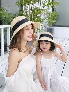 YD255 <span class=keywords><strong>Sombrero</strong></span> de Paja para Mujer, Estilo Vaquero, con Lazo y Ala Ancha, para Mamá e Hija, para el Verano, Playa, Niños - Product Image 4