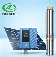 Pompe solaire submersible haute pression Difful AC/DC à impeller en plastique 750W 1HP pour puits profond et irrigation