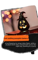 Lanterne citrouille en plastique portable pour enfants, avec lumière LED et bougie électronique, décorative pour Halloween, Pâques, Fête des Enfants