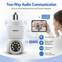 Wistino WiFi - Bombilla Inteligente LED Ultra Brillante de 4.5W con Visión Nocturna a Todo Color, Intercomunicador Bidireccional, Cámara de Seguridad HD 1080P