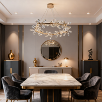 JACKSUN Branche Couronne K9 Lustre En Cristal Postmoderne De Luxe Pendentif En Cristal Lumière pour Salon et Chambre