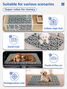 Alfombrilla de <span class=keywords><strong>PVC</strong></span> de lujo para perros al por mayor, tamaño grande, 80x90cm, almohadillas lavables para orinar para mascotas, almohadillas impermeables para entrenamiento de cachorros con patrón de animales para gatos - Product Image 5