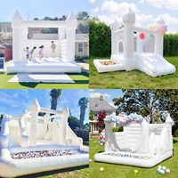 Castillo Inflable Blanco para Niños, Directo de Fábrica, Nuevo, para Exteriores