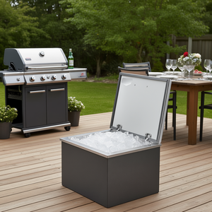 Glacière isotherme en acier inoxydable 44,7 Qt (20x16x13) pour extérieur, bac de rangement étanche pour ustensiles de cuisine - Product Image 2