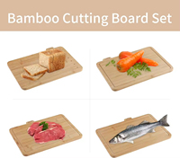Ensemble de planches à découper en bambou sur mesure, 3 pièces, forme de livre, support pour planches à découper, style écologique, logo laser carré