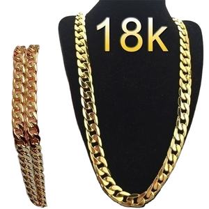 2023 venta al por mayor 18K aleación chapada en oro 6mm de ancho collar de cadena de eslabones cubanos estilo Vintage diferentes longitudes joyería fina barata - Product Image 1
