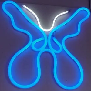 バタフライフレキシブルネオンライトRGBLedネオンカラーチェンジストリップランプツリーハンギング壁掛け装飾照明