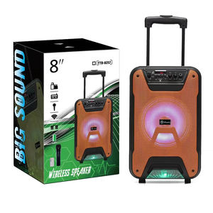 8 Inch Trolley Wireless Portable Party <strong>Dj</strong> Microphone <strong>Speakers</strong> Audio <strong>System</strong> Sound Professional Music Boombox - Product Image 3