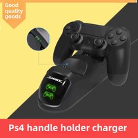 Support de manette sans fil à double charge pour PS4 Support de manette de jeu TP4-889 avec lumière LED Matériau plastique