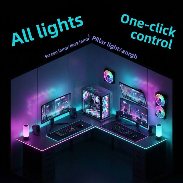 SK0902 New Magic Cube Light Emitting Base Computer Desktop Ornament Headphone Game Controller Colorful Stand