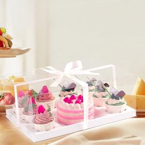 Caja de Alta Calidad para Cupcakes y Pasteles, con Ventana Transparente, para Regalos de Boda - Product Image 4
