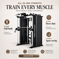 Máquina Smith Multifuncional TZFITNESS con Cable Crossover, Power Rack y Estación de Dominadas, Todo en Uno