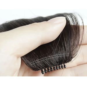 Prix de gros Perruques de cheveux synthétiques pour femmes, avec franges latérales invisibles à clips, effet cheveux humains longs - Product Image 4