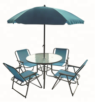 Mobilier d'extérieur ensemble de jardin plié table et chaise avec parasol 6 ensembles