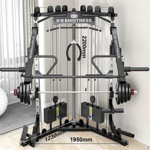 Máquina Smith Multifunción con Banco para Sentadillas y Cable de Acero, Ecológica, Marca MR, Negra, Portátil y Resistente - Product Image 6