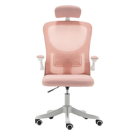 Chaise de bureau en maille respirante certifiée CE pour le bureau à domicile, chaise ergonomique pour ordinateur avec accoudoirs rabattables