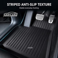 Tapis de sol de voiture SONSANG en caoutchouc pour toutes les saisons, 4 tapis de sol profonds 5D pour Tesla Model Y Juniper