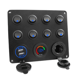 Panneau de conversion multifonctionnel Weichuang 8 positions avec détection de tension USB pour camping-car, yacht, voiture - Product Image 2