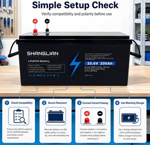 25,6V 200Ah LiFePO4-batterij 5120Wh Deep Cycle Lithium-ijzerfosfaatbatterij met slimme BMS. - Product Image 1