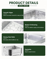 Barquette jetable carrée en aluminium 8-9 pouces pour la cuisson de lasagnes, casseroles, rôtis, traiteur et services de restauration à emporter