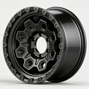 Velg Alloy Off Road 4X4 Matte Black Beadlock 17x9.0J ET-12 PCD6x139.7 Cocok untuk <span class=keywords><strong>Toyota</strong></span> <span class=keywords><strong>Hilux</strong></span> Tacoma Ford F150 Pickup - Product Image 2