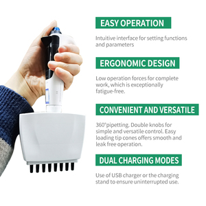 Trí Tuệ PET-W-8DE + phòng thí nghiệm đa kênh electronicpipette 0.5-300ul phổ Thuốc thử lọc micro mini Pipette lời khuyên - Product Image 5
